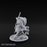 Hammer Dragging Dwarf Berserker Miniature for Dungeons and Dragons, Pathfinder or other TTRPGs