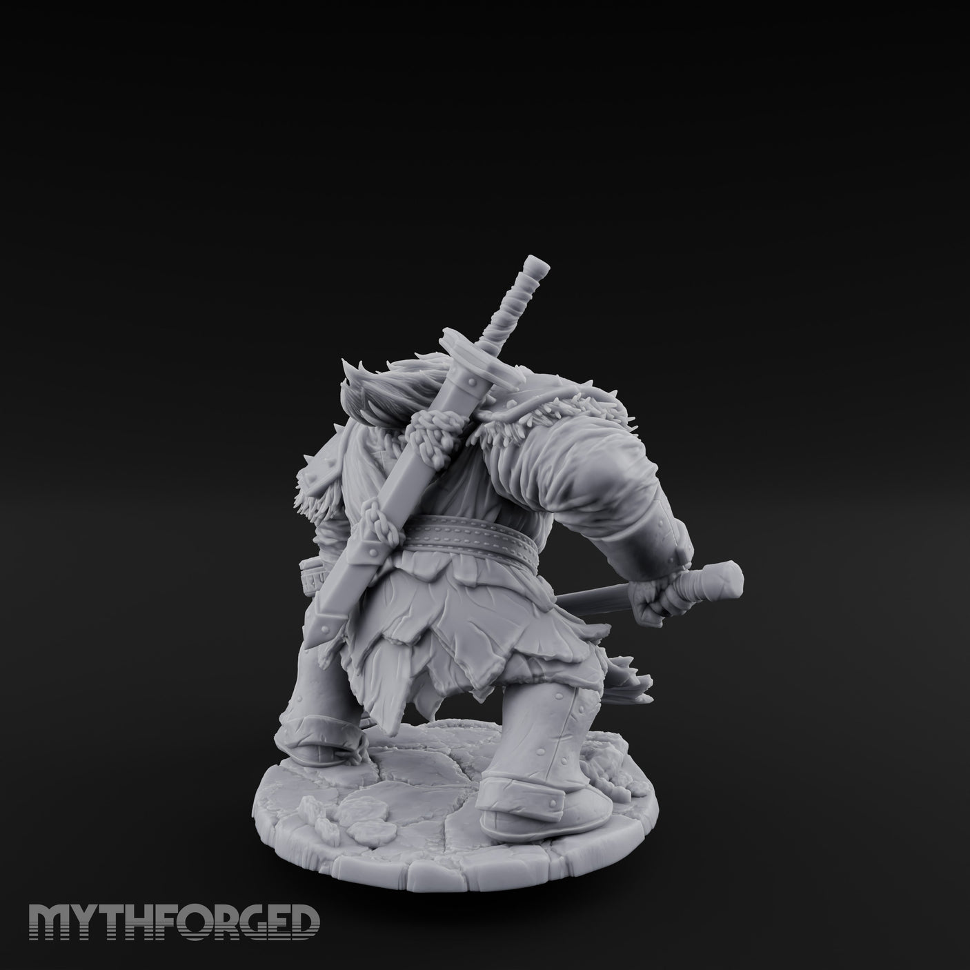 Hammer Dragging Dwarf Berserker Miniature for Dungeons and Dragons, Pathfinder or other TTRPGs