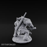 Hammer Dragging Dwarf Berserker Miniature for Dungeons and Dragons, Pathfinder or other TTRPGs