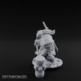 Hammer Dragging Dwarf Berserker Miniature for Dungeons and Dragons, Pathfinder or other TTRPGs