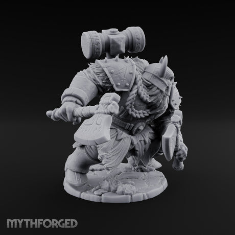 Hammer Overhead Axes Ready Giant Berserker Miniature for Dungeons and Dragons, Pathfinder or other TTRPGs
