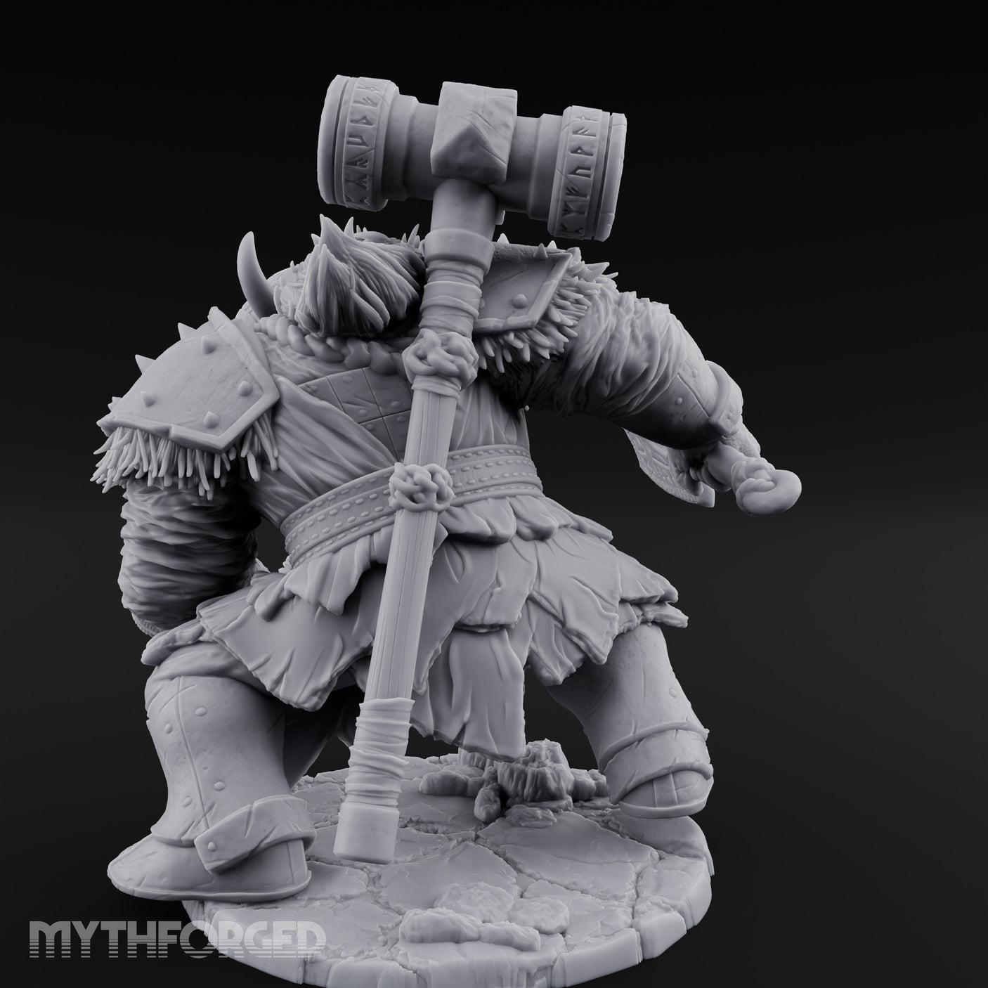 Hammer Overhead Axes Ready Giant Berserker Miniature for Dungeons and Dragons, Pathfinder or other TTRPGs