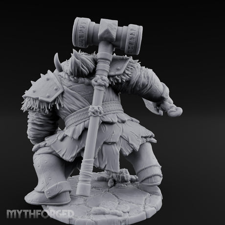 Hammer Overhead Axes Ready Giant Berserker Miniature for Dungeons and Dragons, Pathfinder or other TTRPGs