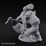 Hammer Overhead Axes Ready Giant Berserker Miniature for Dungeons and Dragons, Pathfinder or other TTRPGs