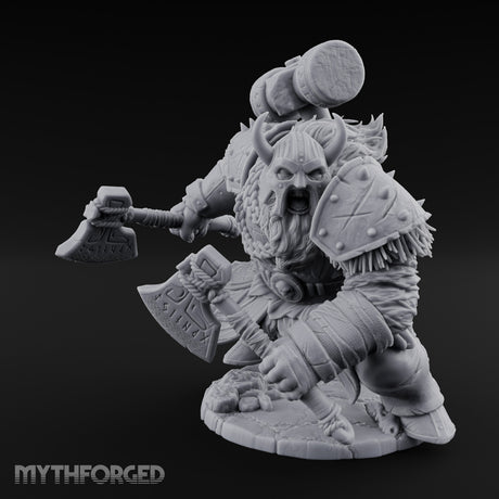 Hammer Overhead Axes Ready Giant Berserker Miniature for Dungeons and Dragons, Pathfinder or other TTRPGs
