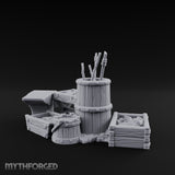 Hammer-Propped Tool-Barreled Blacksmith Forge Clutter Set gallery 1