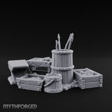 Hammer-Propped Tool-Barreled Blacksmith Forge Clutter Set gallery 2