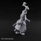 Hammer Raised Bellowing Human Battle Priest Miniature for Dungeons and Dragons, Pathfinder or other TTRPGs