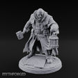 Hammer Swinging Lantern Clutching Human Plague Hunter Miniature for Dungeons and Dragons, Pathfinder or other TTRPGs