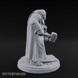 Hammer Swinging Lantern Clutching Human Plague Hunter Miniature for Dungeons and Dragons, Pathfinder or other TTRPGs