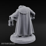 Hammer Swinging Lantern Clutching Human Plague Hunter Miniature for Dungeons and Dragons, Pathfinder or other TTRPGs