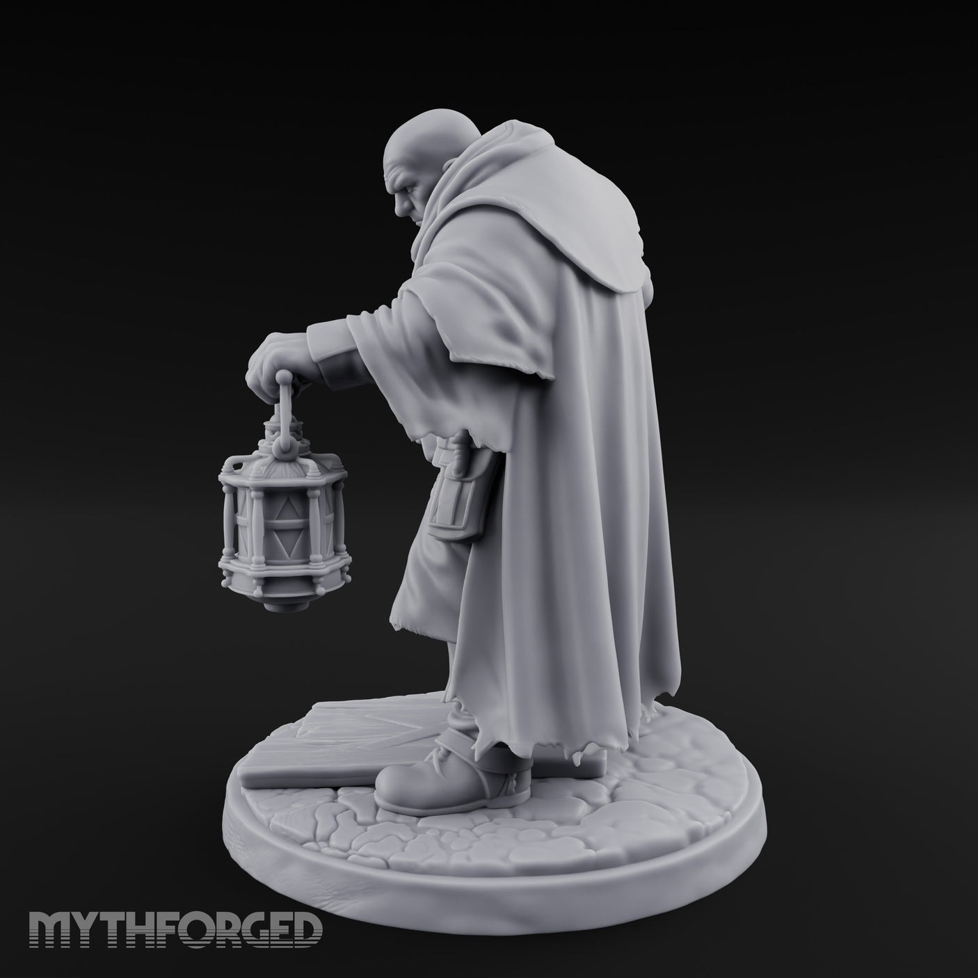 Hammer Swinging Lantern Clutching Human Plague Hunter Miniature for Dungeons and Dragons, Pathfinder or other TTRPGs
