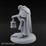 Hammer Swinging Lantern Clutching Human Plague Hunter Miniature for Dungeons and Dragons, Pathfinder or other TTRPGs