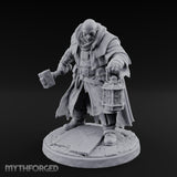 Hammer Swinging Lantern Clutching Human Plague Hunter Miniature for Dungeons and Dragons, Pathfinder or other TTRPGs