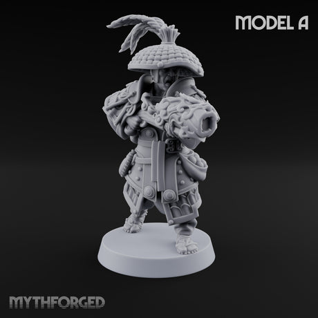 Hand Mortar Lugging Thunder Warrior A Miniature for Dungeons and Dragons, Pathfinder or other TTRPGs