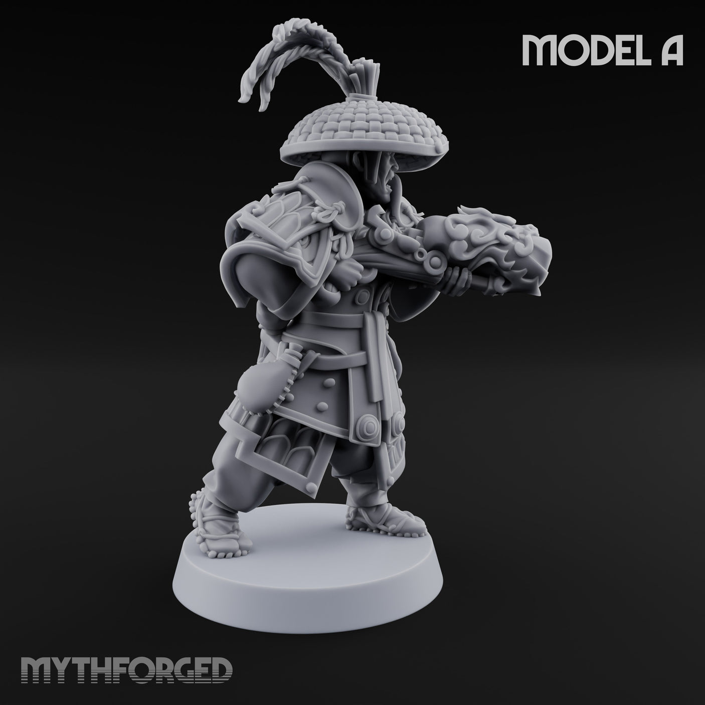 Hand Mortar Lugging Thunder Warrior A Miniature for Dungeons and Dragons, Pathfinder or other TTRPGs