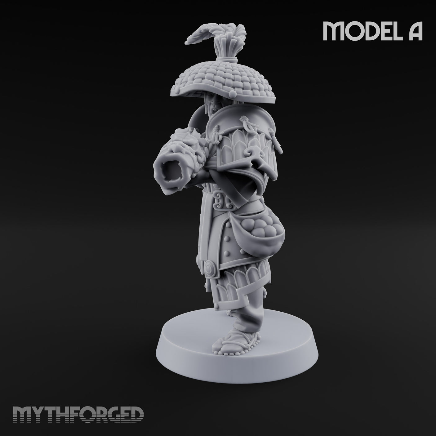 Hand Mortar Lugging Thunder Warrior A Miniature for Dungeons and Dragons, Pathfinder or other TTRPGs