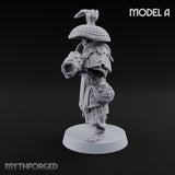 Hand Mortar Lugging Thunder Warrior A Miniature for Dungeons and Dragons, Pathfinder or other TTRPGs