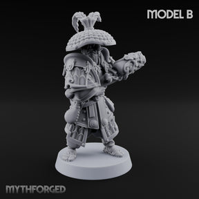 Hand Mortar Lugging Thunder Warrior B Miniature for Dungeons and Dragons, Pathfinder or other TTRPGs