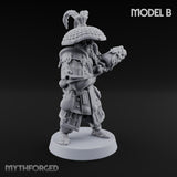 Hand Mortar Lugging Thunder Warrior B Miniature for Dungeons and Dragons, Pathfinder or other TTRPGs