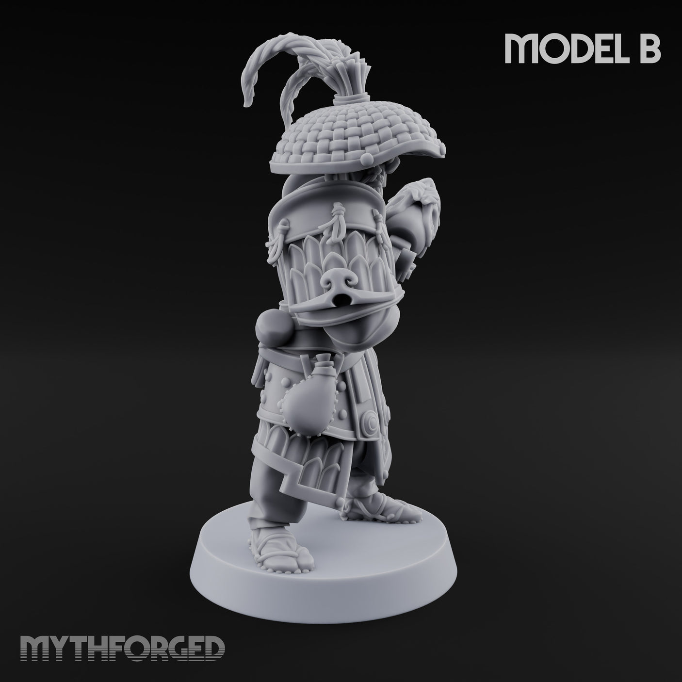 Hand Mortar Lugging Thunder Warrior B Miniature for Dungeons and Dragons, Pathfinder or other TTRPGs