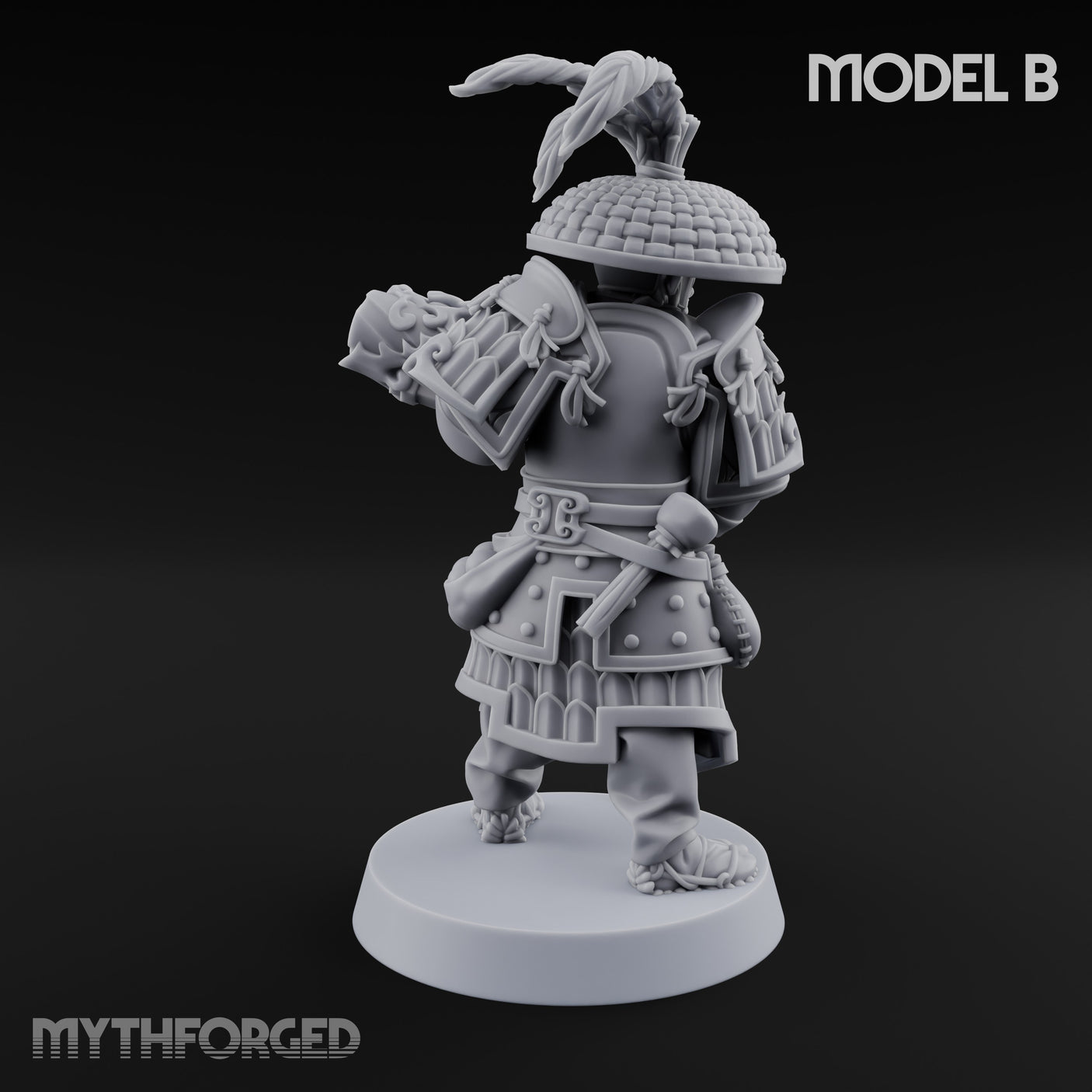 Hand Mortar Lugging Thunder Warrior B Miniature for Dungeons and Dragons, Pathfinder or other TTRPGs