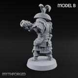 Hand Mortar Lugging Thunder Warrior B Miniature for Dungeons and Dragons, Pathfinder or other TTRPGs