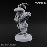 Hand Mortar Lugging Thunder Warrior B Miniature for Dungeons and Dragons, Pathfinder or other TTRPGs