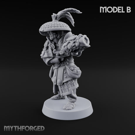 Hand Mortar Lugging Thunder Warrior B Miniature for Dungeons and Dragons, Pathfinder or other TTRPGs