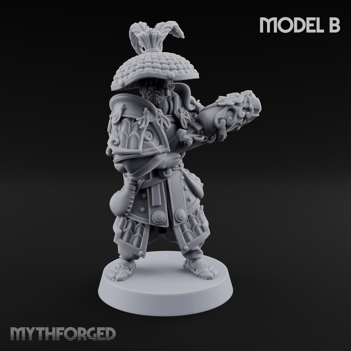 Hand Mortar Lugging Thunder Warrior B Miniature for Dungeons and Dragons, Pathfinder or other TTRPGs