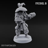 Hand Mortar Lugging Thunder Warrior B Miniature for Dungeons and Dragons, Pathfinder or other TTRPGs