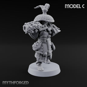Hand Mortar Lugging Thunder Warrior C Miniature for Dungeons and Dragons, Pathfinder or other TTRPGs