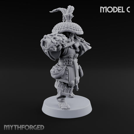 Hand Mortar Lugging Thunder Warrior C Miniature for Dungeons and Dragons, Pathfinder or other TTRPGs
