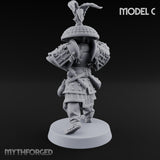 Hand Mortar Lugging Thunder Warrior C Miniature for Dungeons and Dragons, Pathfinder or other TTRPGs