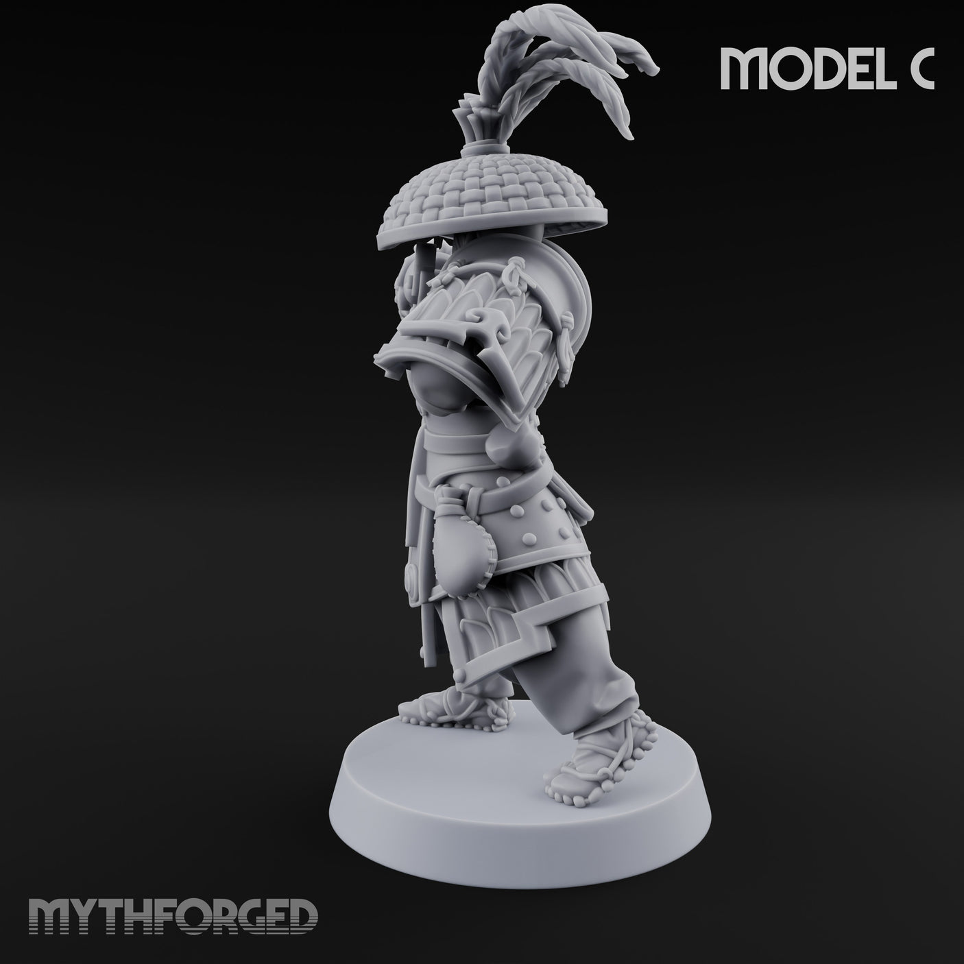 Hand Mortar Lugging Thunder Warrior C Miniature for Dungeons and Dragons, Pathfinder or other TTRPGs