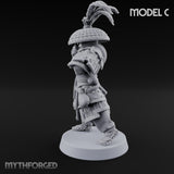 Hand Mortar Lugging Thunder Warrior C Miniature for Dungeons and Dragons, Pathfinder or other TTRPGs