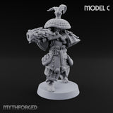 Hand Mortar Lugging Thunder Warrior C Miniature for Dungeons and Dragons, Pathfinder or other TTRPGs