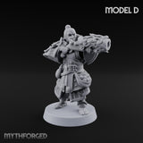 Hand Mortar Lugging Thunder Warrior D Miniature for Dungeons and Dragons, Pathfinder or other TTRPGs