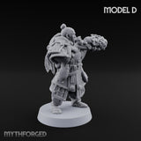 Hand Mortar Lugging Thunder Warrior D Miniature for Dungeons and Dragons, Pathfinder or other TTRPGs