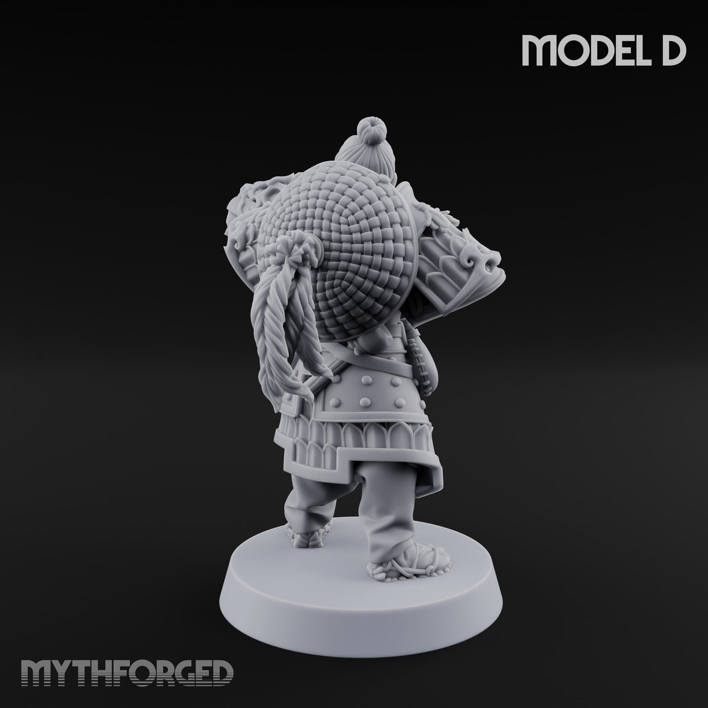 Hand Mortar Lugging Thunder Warrior D Miniature for Dungeons and Dragons, Pathfinder or other TTRPGs