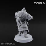 Hand Mortar Lugging Thunder Warrior D Miniature for Dungeons and Dragons, Pathfinder or other TTRPGs