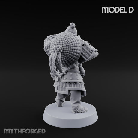 Hand Mortar Lugging Thunder Warrior D Miniature for Dungeons and Dragons, Pathfinder or other TTRPGs