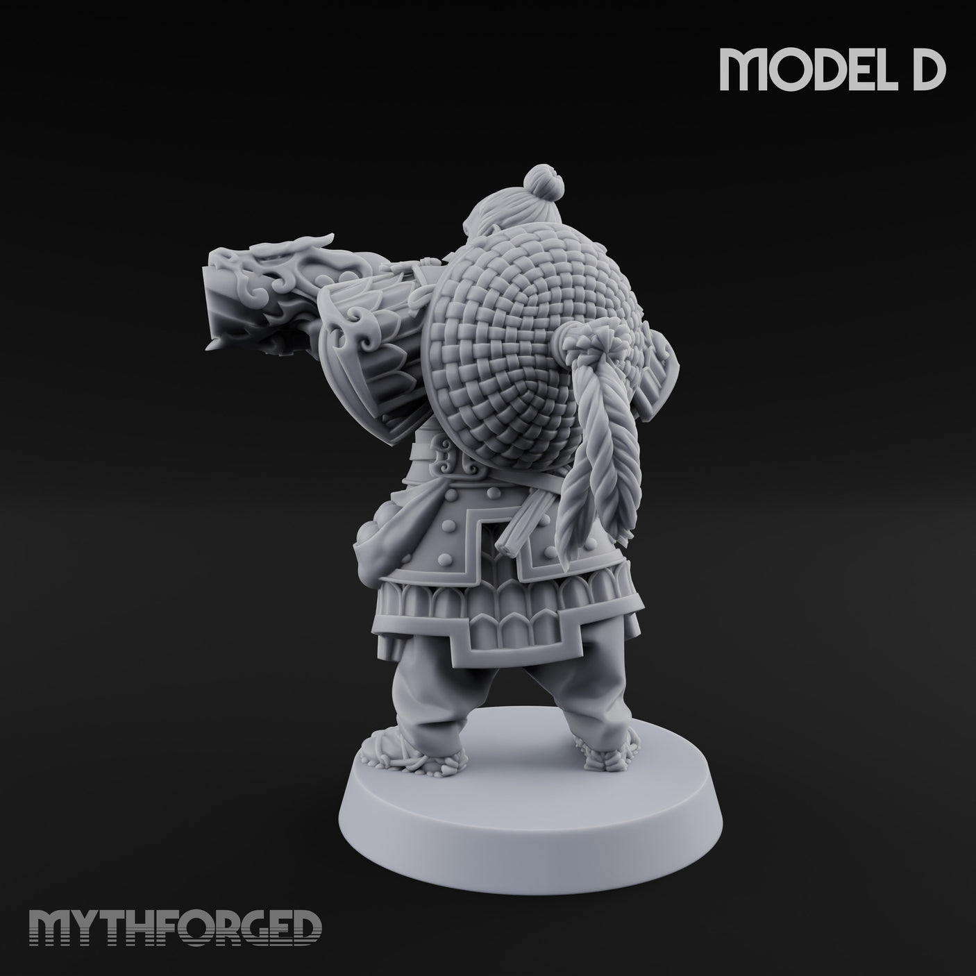Hand Mortar Lugging Thunder Warrior D Miniature for Dungeons and Dragons, Pathfinder or other TTRPGs