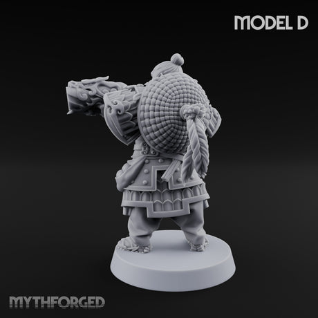 Hand Mortar Lugging Thunder Warrior D Miniature for Dungeons and Dragons, Pathfinder or other TTRPGs