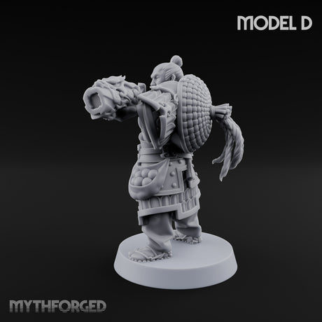 Hand Mortar Lugging Thunder Warrior D Miniature for Dungeons and Dragons, Pathfinder or other TTRPGs