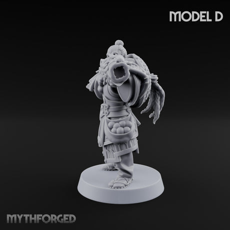 Hand Mortar Lugging Thunder Warrior D Miniature for Dungeons and Dragons, Pathfinder or other TTRPGs