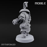 Hand Mortar Lugging Thunder Warrior E Miniature for Dungeons and Dragons, Pathfinder or other TTRPGs