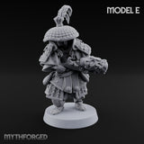 Hand Mortar Lugging Thunder Warrior E Miniature for Dungeons and Dragons, Pathfinder or other TTRPGs