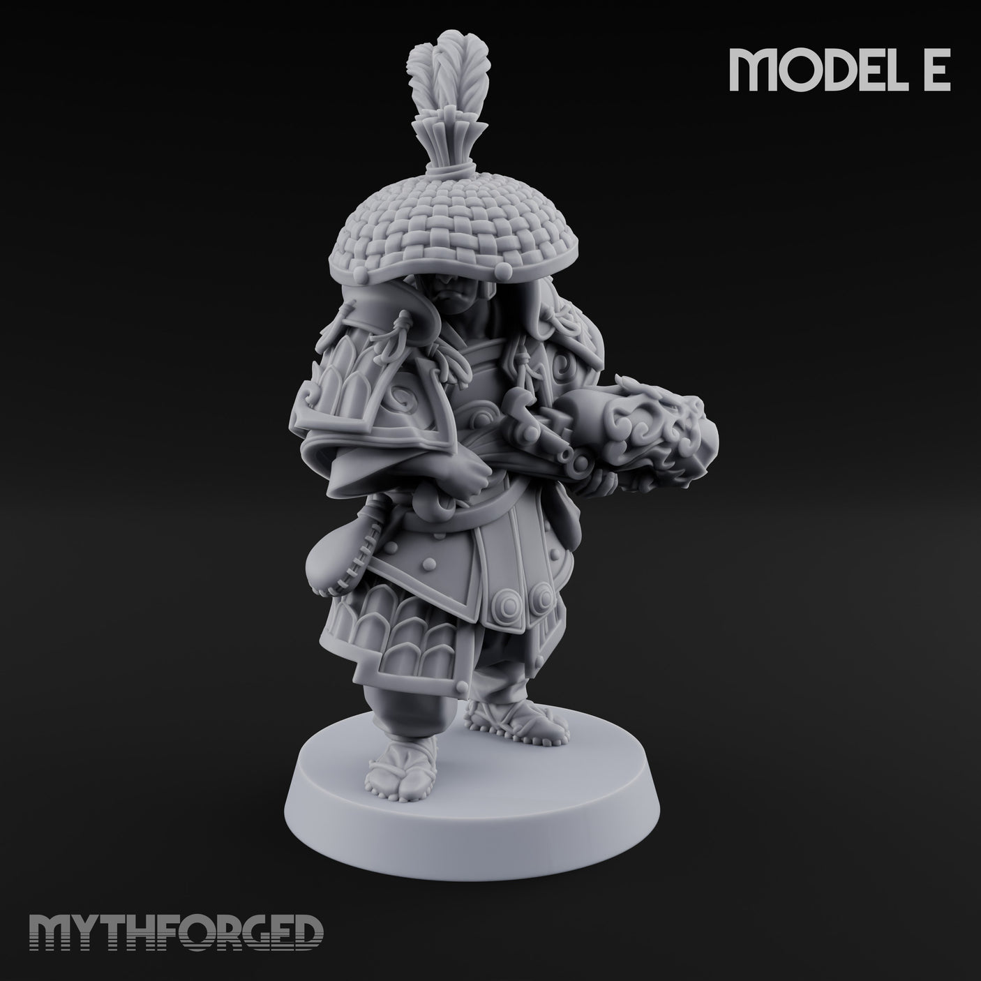 Hand Mortar Lugging Thunder Warrior E Miniature for Dungeons and Dragons, Pathfinder or other TTRPGs