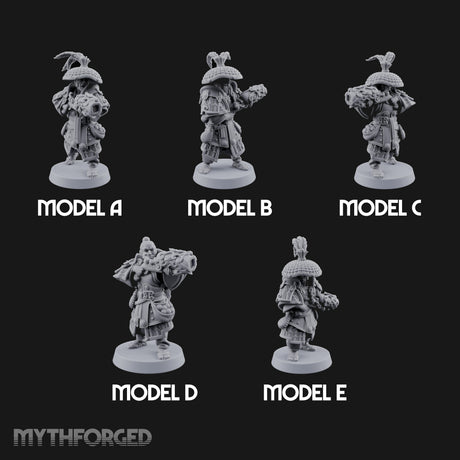 Hand Mortar Lugging Thunder Warriors Miniature for Dungeons and Dragons, Pathfinder or other TTRPGs